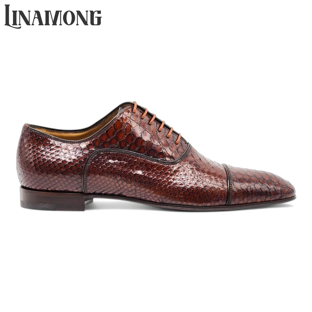 Men'S Shoes Limited Edition - أحذية أكسفورد بنية من الجلد الصناعي