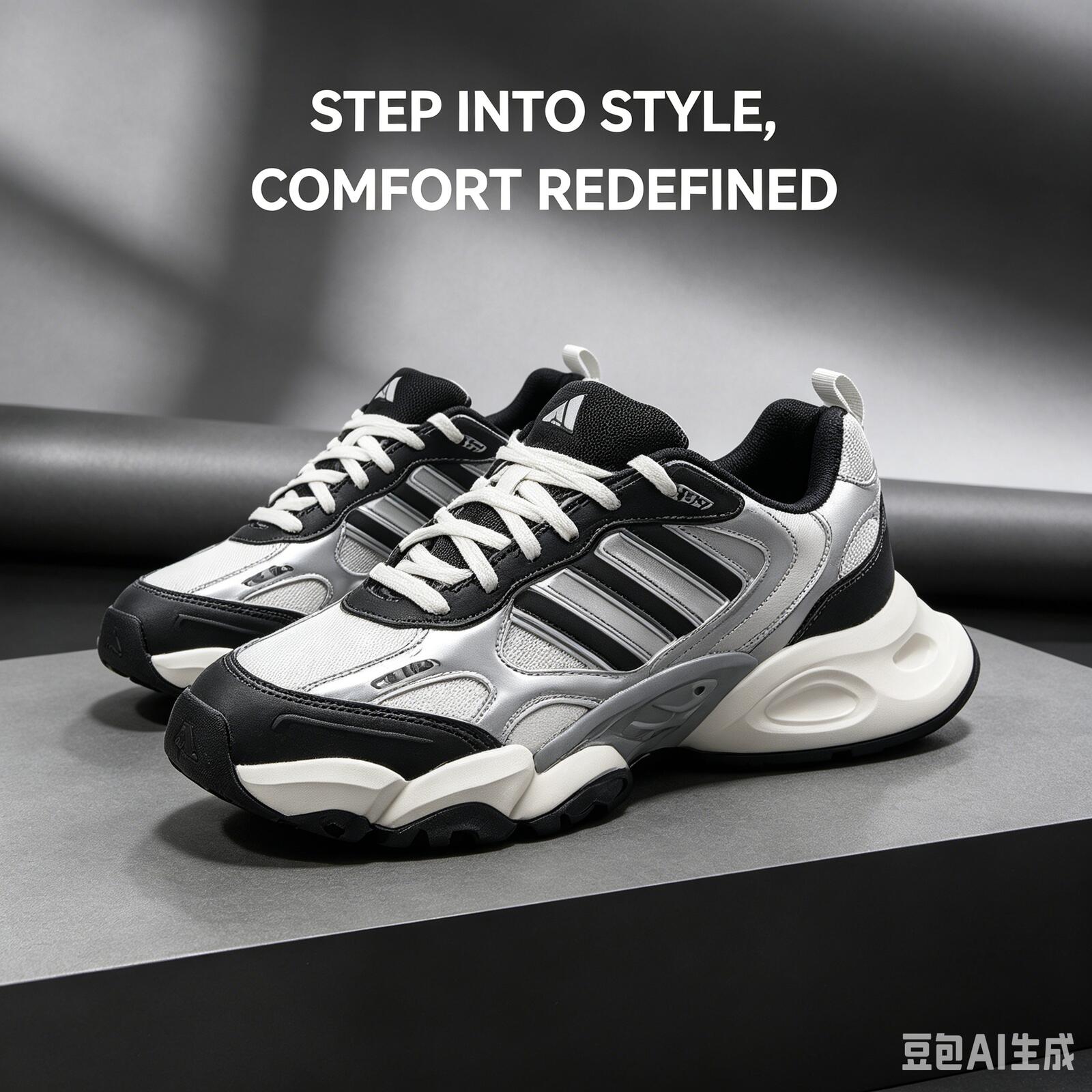 Men Shoes Jd - حذاء أديداس الرياضي للجري باللونين الأسود