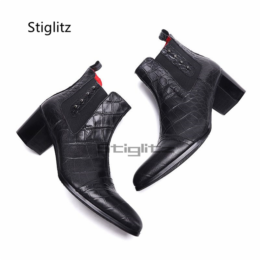 Men Shoes Size 11 - أحذية تشيلسي رجالية بكعب عالٍ بتصميم