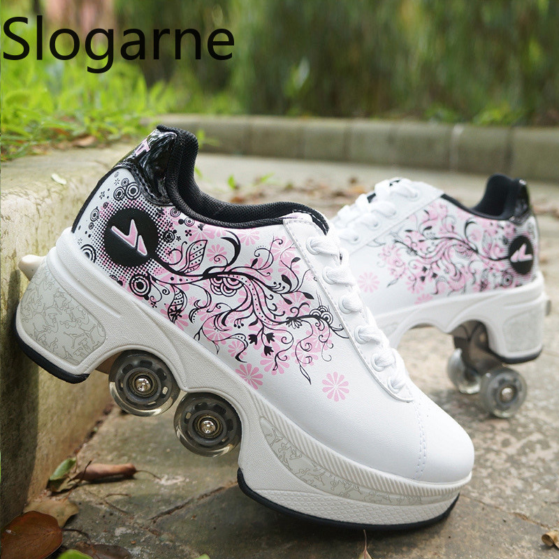 Men Shoes Men - النساء 4 عجلات تشوه زلاجات دوارة
