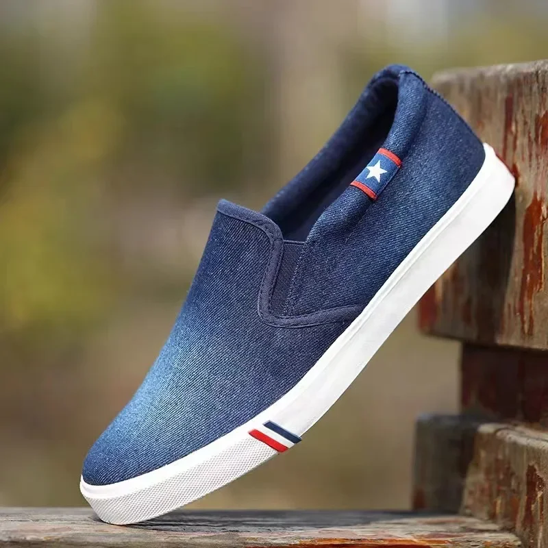 Men Shoes Vans - الدنيم حذاء قماش رجالي الانزلاق على