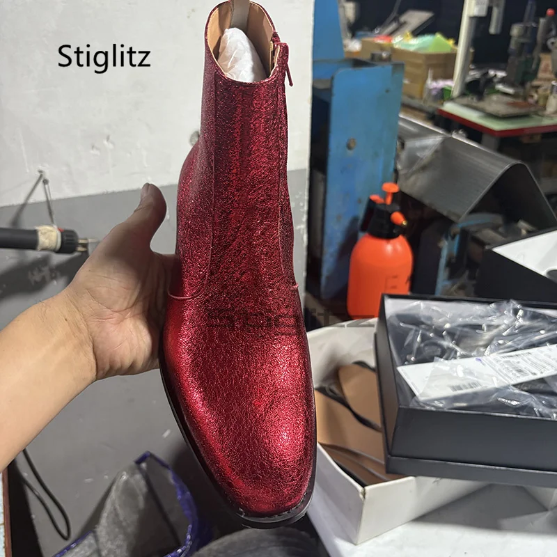 أحمر جلد طبيعي تشيلسي أحذية لل - مراجعة Men Shoes Size 11 وسعره